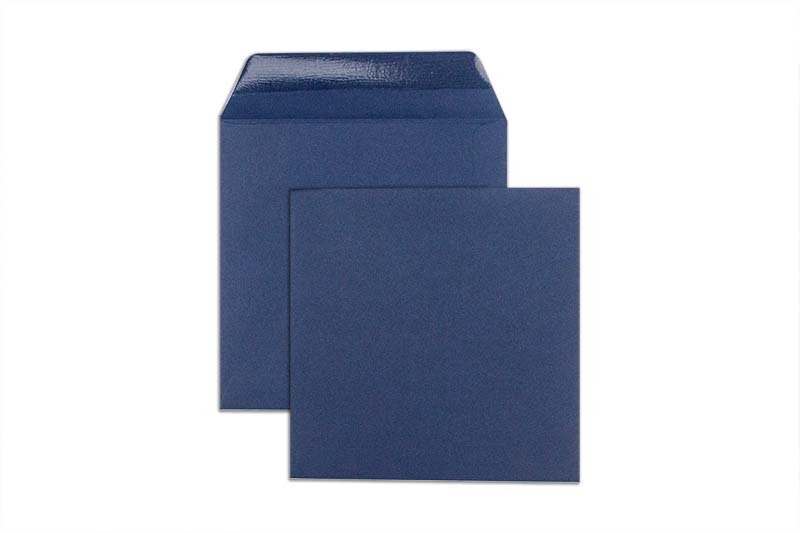 enveloppes colorées bleu (bleu nocturne) 190 x 190 mm | 120 g/m² offset | sans fenêtre | fermeture gommée | rabat droit | 100 pièces