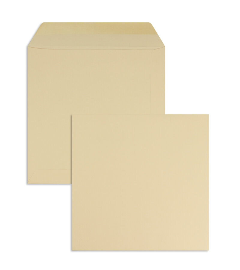 enveloppes colorées orange (corail) 190 x 190 mm | 120 g/m² offset | sans fenêtre | fermeture gommée | rabat droit | 100 pièces