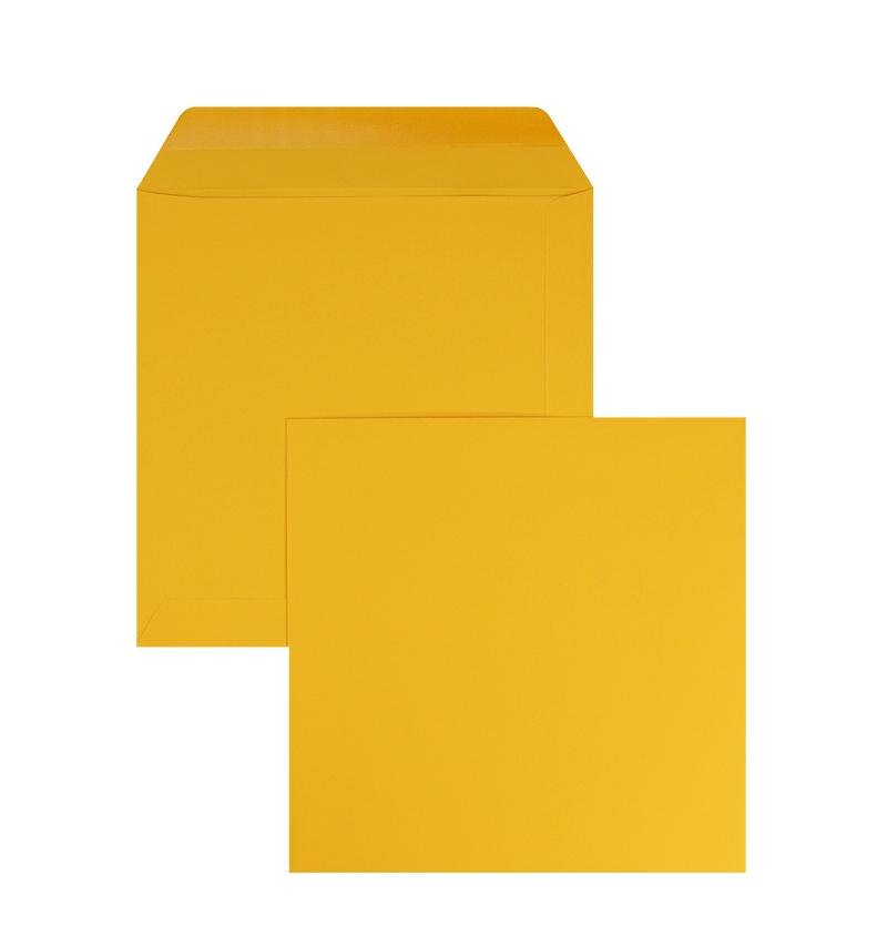 enveloppes colorées orange (orange tendre) 190 x 190 mm | 120 g/m² offset | sans fenêtre | fermeture gommée | rabat droit | 100 pièces