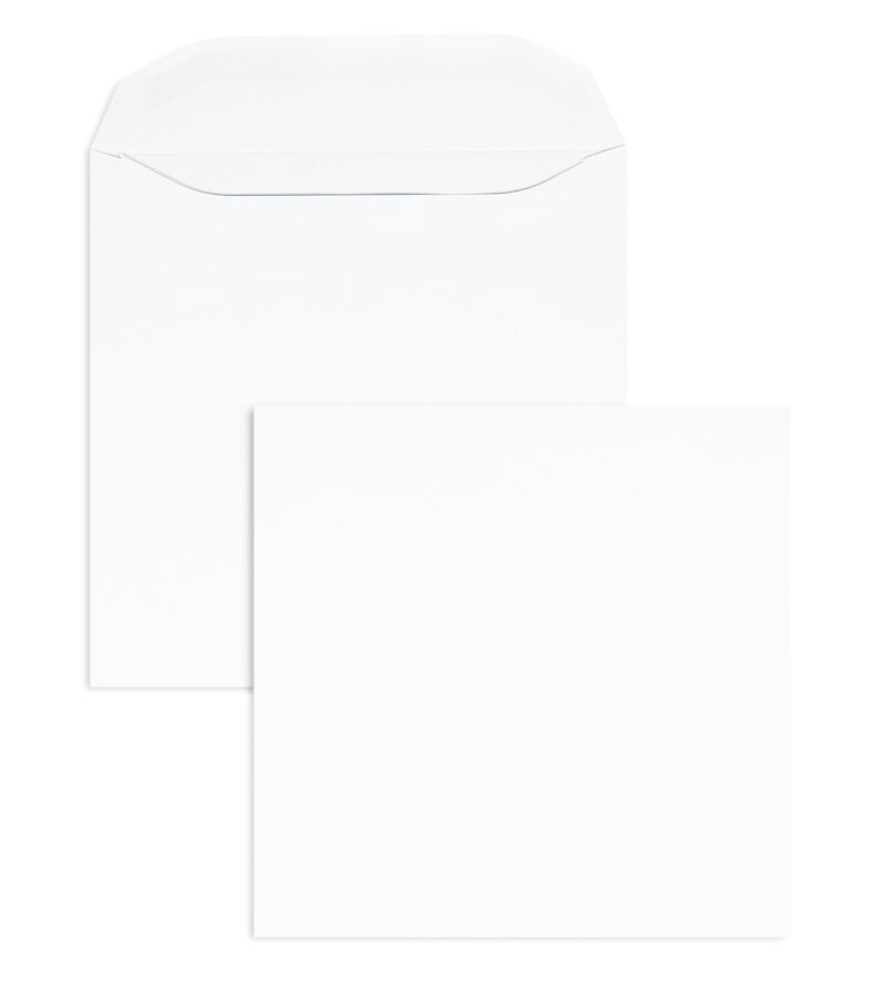 enveloppes blanc 220 x 220 mm | 100 g/m² offset | sans fenêtre | fermeture autocollante | rabat droit | 250 pièces