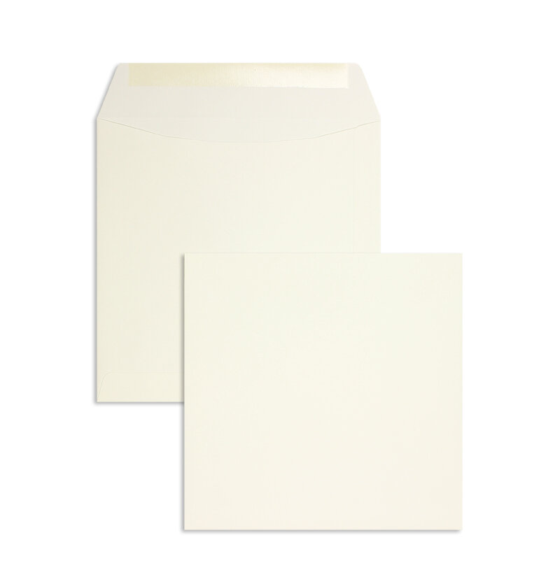 enveloppes colorées crème 220 x 220 mm | 120 g/m² biotop 3 | sans fenêtre | fermeture adhésive | rabat droit | 250 pièces