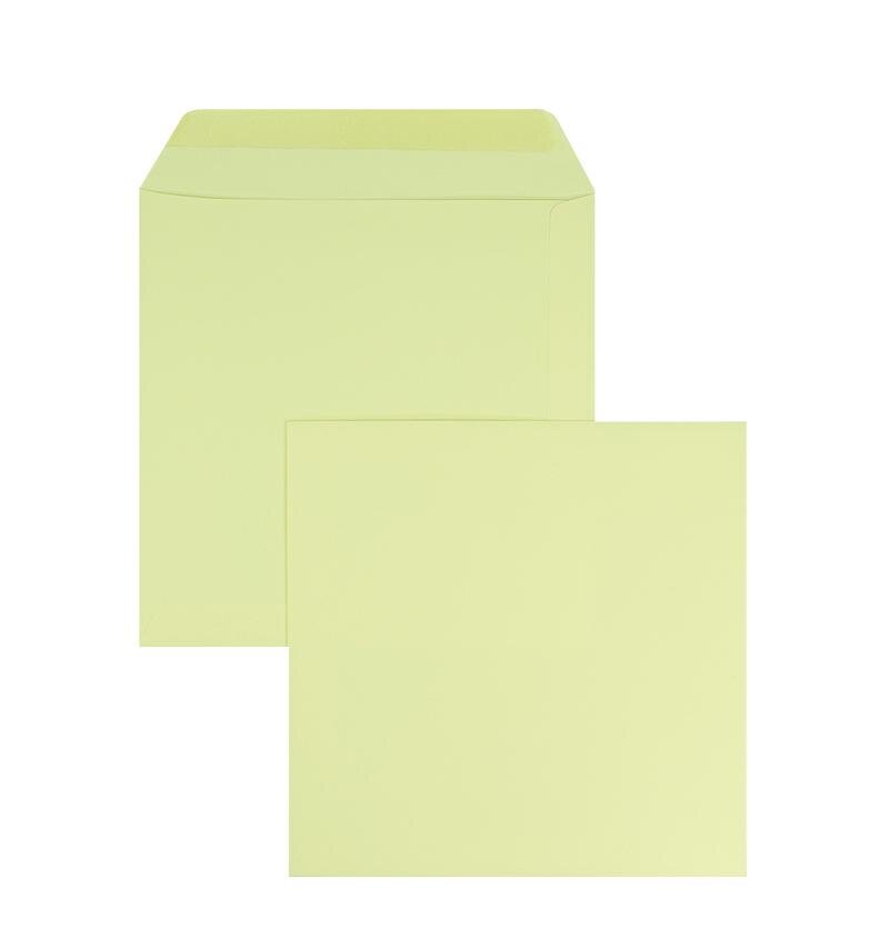enveloppes colorées jaune (jaune sahara) 220 x 220 mm | 120 g/m² offset | sans fenêtre | fermeture gommée | rabat droit | 100 pièces