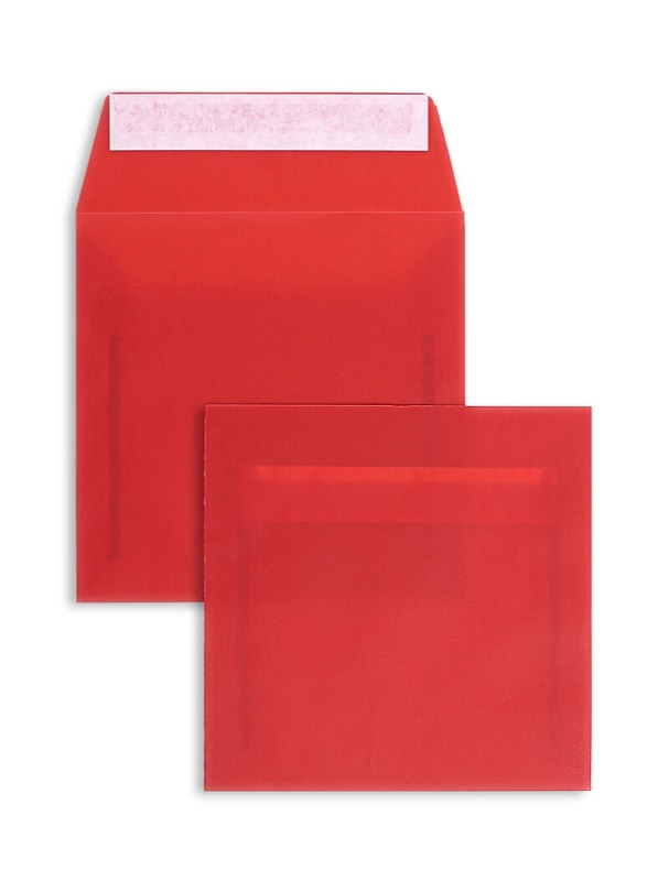 Enveloppes transparentes Rouge (Transparent rouge intense) 220 x 220 mm