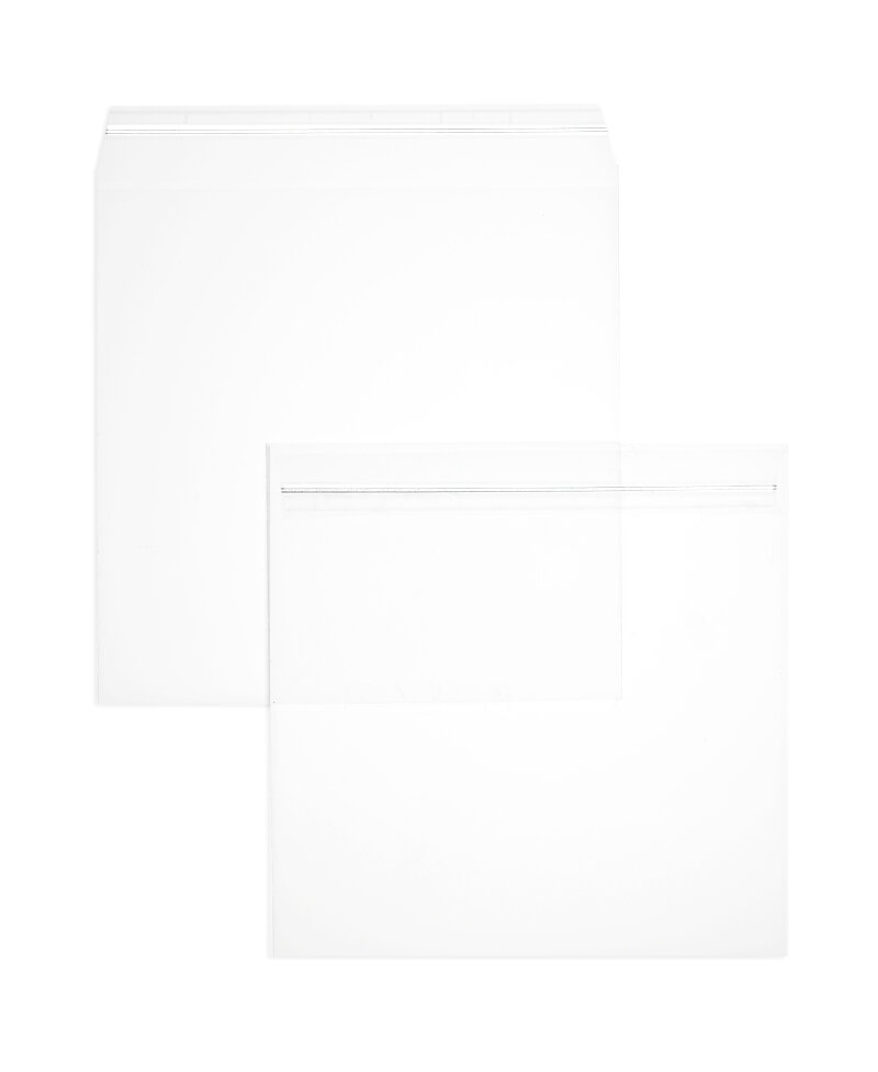 Enveloppes transparentes de feuille plastique Cristallin 220 x 220 mm