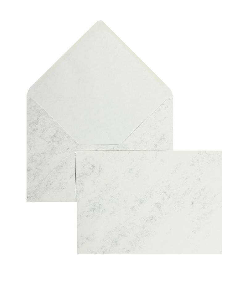 enveloppes colorées gris (gris marbré) 225 x 315 mm (din c4) | 100 g/m² offset (paperado) | sans fenêtre | fermeture gommée | rabat pointu | 100 pièces