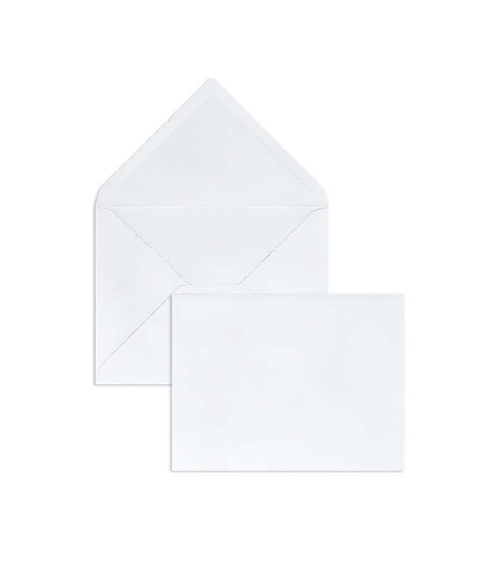 enveloppes blanc (blanc côtelé) 70 x 100 mm | 100 g/m² bord frangeux | sans fenêtre | fermeture gommée | rabat pointu | 100 pièces