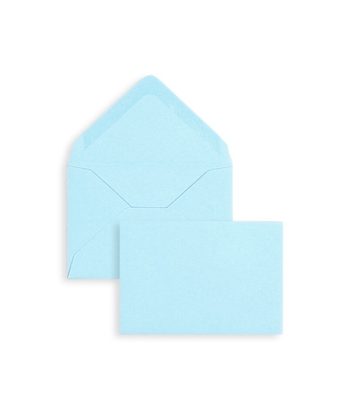 enveloppes colorées bleu (bleu arctique) 70 x 100 mm | 120 g/m² velin | sans fenêtre | fermeture gommée | rabat pointu | 100 pièces