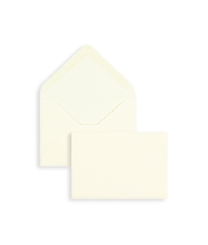 enveloppes colorées crème 70 x 100 mm | 120 g/m² bord frangeux | sans fenêtre | fermeture gommée | rabat pointu | 100 pièces