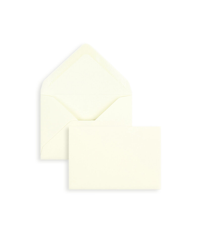 enveloppes colorées crème 70 x 100 mm | 120 g/m² velin | sans fenêtre | fermeture gommée | rabat pointu | 100 pièces