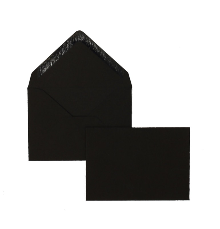 enveloppes colorées noir 70 x 100 mm | 120 g/m² velin | sans fenêtre | fermeture gommée | rabat pointu | 100 pièces