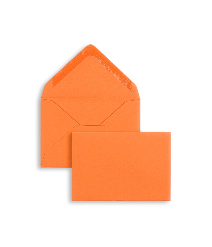enveloppes colorées orange 70 x 100 mm | 120 g/m² velin | sans fenêtre | fermeture gommée | rabat pointu | 100 pièces