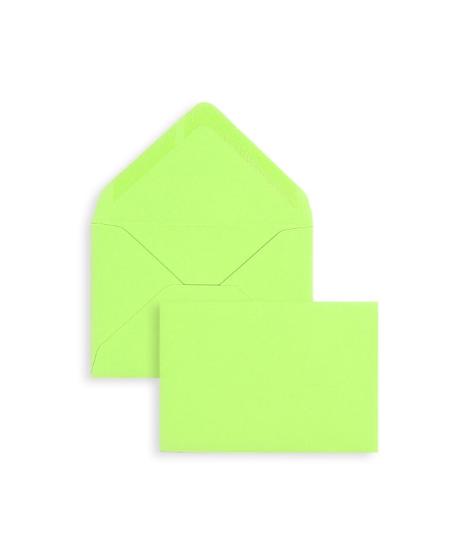 enveloppes colorées vert (vert clair) 70 x 100 mm | 120 g/m² velin | sans fenêtre | fermeture gommée | rabat pointu | 100 pièces