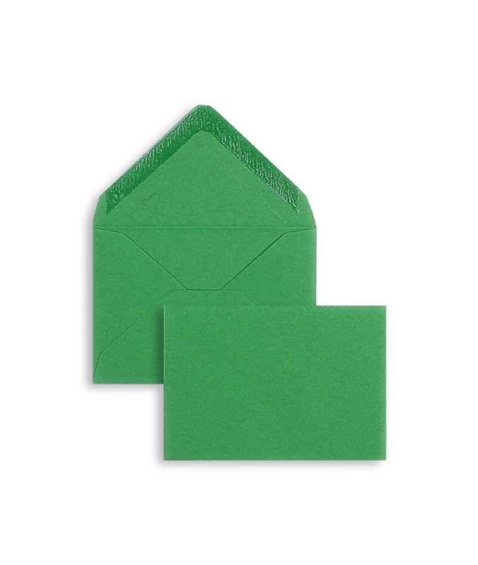 enveloppes colorées vert (vert mousse) 70 x 100 mm | 120 g/m² velin | sans fenêtre | fermeture gommée | rabat pointu | 100 pièces