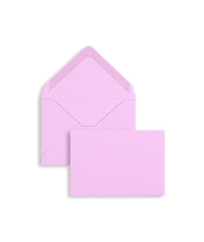 enveloppes colorées violet (lavande) 70 x 100 mm | 120 g/m² velin | sans fenêtre | fermeture gommée | rabat pointu | 100 pièces