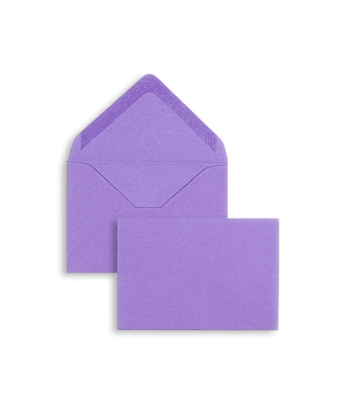 enveloppes colorées violet (lilas) 70 x 100 mm | 120 g/m² velin | sans fenêtre | fermeture gommée | rabat pointu | 100 pièces