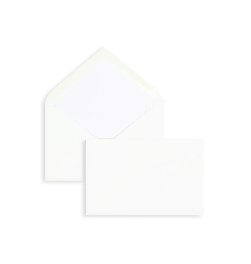 enveloppes blanc 90 x 140 mm | 135 g/m² velin | sans fenêtre | fermeture gommée | rabat pointu | 100 pièces