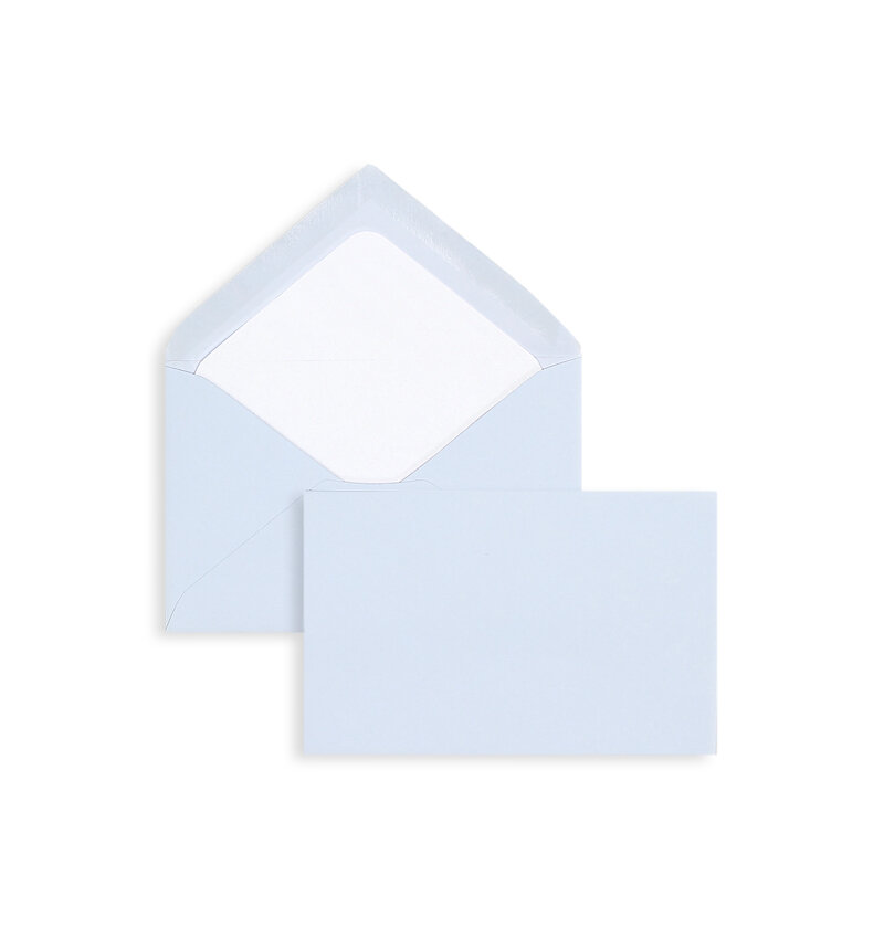 enveloppes colorées bleu 90 x 140 mm | 100 g/m² côtelé | sans fenêtre | fermeture gommée | rabat pointu | 100 pièces