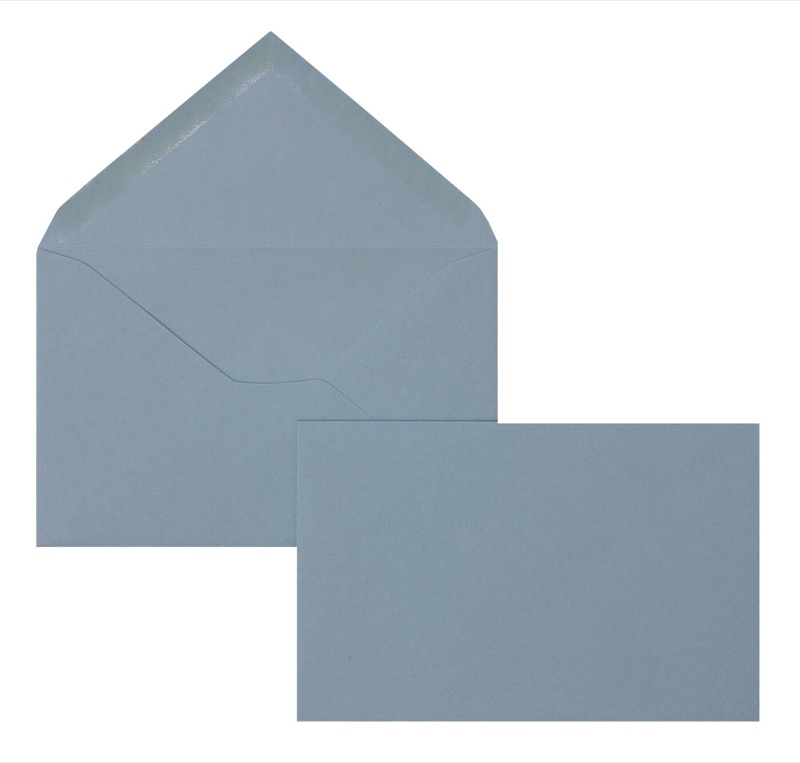 enveloppes colorées bleu 90 x 140 mm | 135 g/m² côtelé | sans fenêtre | fermeture gommée | rabat pointu | 100 pièces