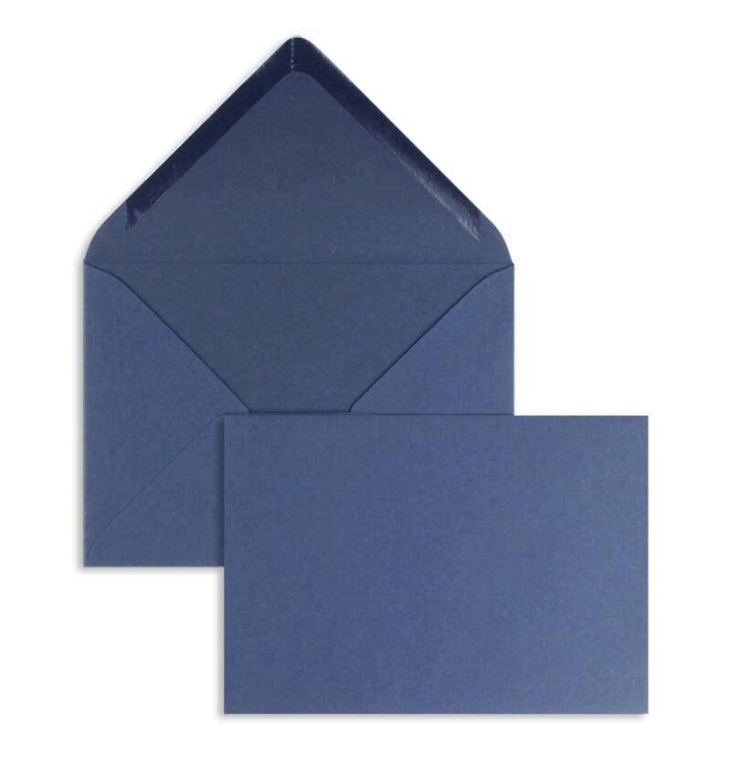 enveloppes colorées bleu (bleu nocturne) 90 x 140 mm | 120 g/m² offset | sans fenêtre | fermeture gommée | rabat pointu | 100 pièces