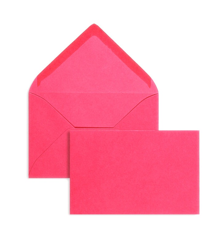 enveloppes colorées rose 90 x 140 mm | 120 g/qm offset | sans fenêtre | fermeture gommée | rabat pointu | 100 pièces