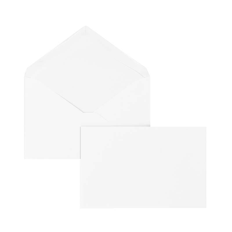 enveloppes blanc 95 x 145 mm | 135 g/m² velin | sans fenêtre | fermeture gommée | rabat pointu | 100 pièces