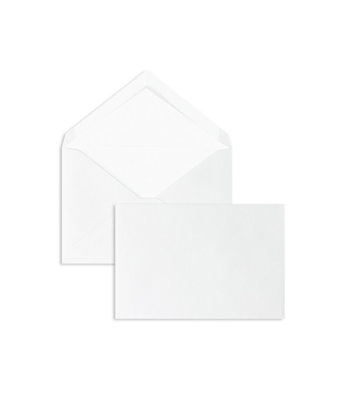 enveloppes blanc (blanc naturel) 95 x 145 mm | 100 g/m² côtelé | sans fenêtre | fermeture gommée | rabat pointu | 100 pièces