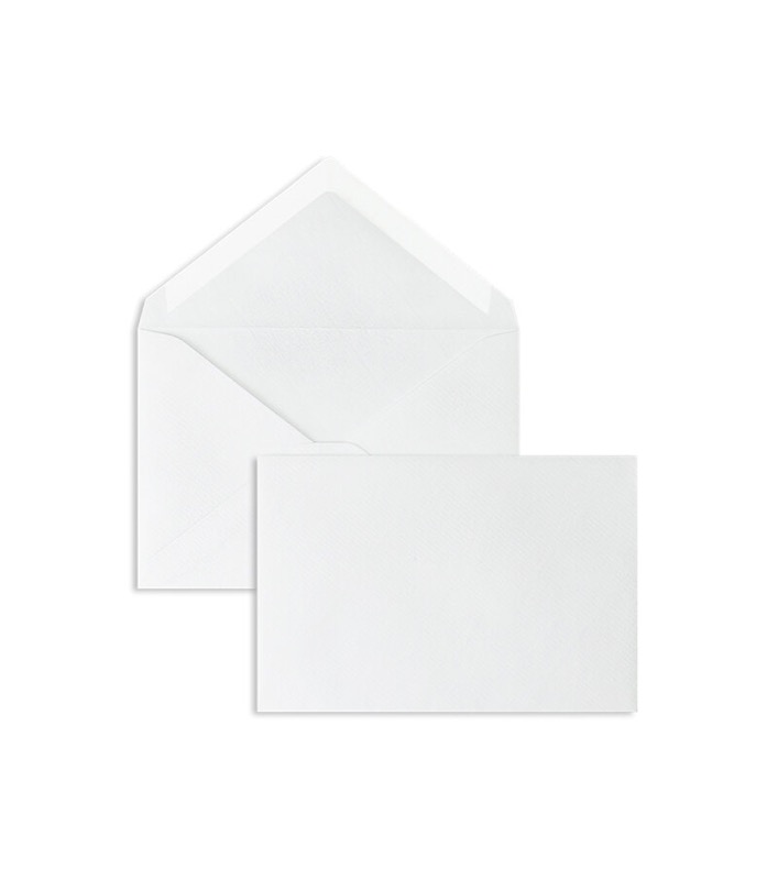 enveloppes blanc (blanc naturel) 95 x 145 mm | 100 g/m² côtelé | sans fenêtre | fermeture gommée | rabat pointu | 100 pièces