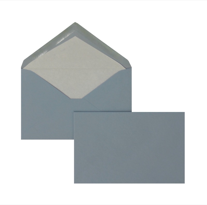 enveloppes colorées bleu 95 x 145 mm | 100 g/m² côtelé | sans fenêtre | fermeture gommée | rabat pointu | 100 pièces