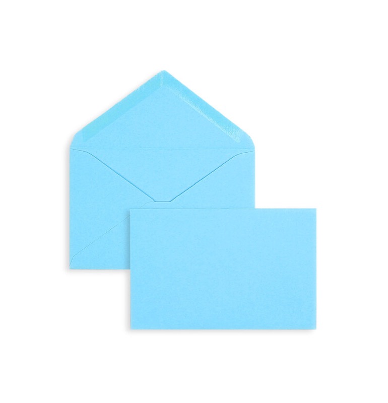 enveloppes colorées bleu (bleu arctique) 95 x 145 mm | 120 g/m² velin | sans fenêtre | fermeture gommée | rabat pointu | 100 pièces