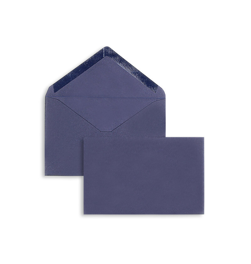 enveloppes colorées bleu (bleu foncé) 95 x 145 mm | 120 g/m² velin | sans fenêtre | fermeture gommée | rabat pointu | 100 pièces