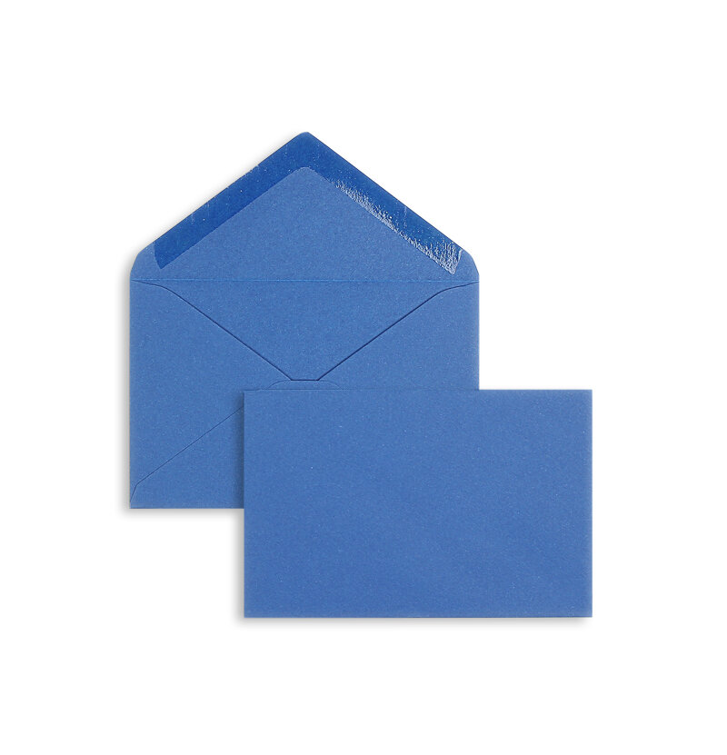 enveloppes colorées bleu (bleu otan) 95 x 145 mm | 120 g/m² velin | sans fenêtre | fermeture gommée | rabat pointu | 100 pièces
