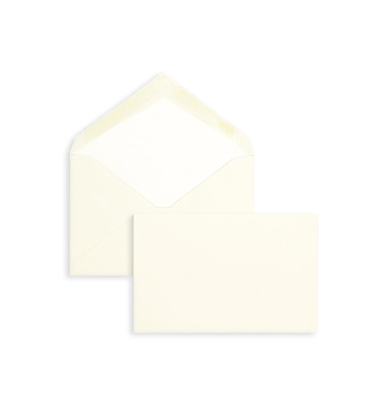enveloppes colorées crème 95 x 145 mm | 120 g/m² bord frangeux | sans fenêtre | fermeture gommée | rabat pointu | 100 pièces