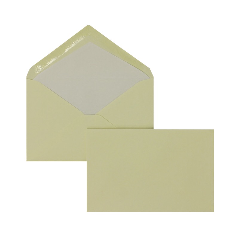 enveloppes colorées crème (blanc crème) 95 x 145 mm | 100 g/m² côtelé | sans fenêtre | fermeture gommée | rabat pointu | 100 pièces