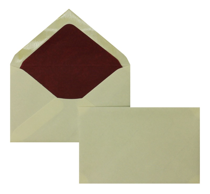 enveloppes colorées crème (blanc crème) 95 x 145 mm | 100 g/m² côtelé | sans fenêtre | fermeture gommée | rabat pointu | 100 pièces