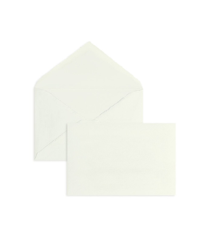 enveloppes colorées crème (crème côtelé) 95 x 145 mm | 100 g/m² bord frangeux | sans fenêtre | fermeture gommée | rabat pointu | 100 pièces