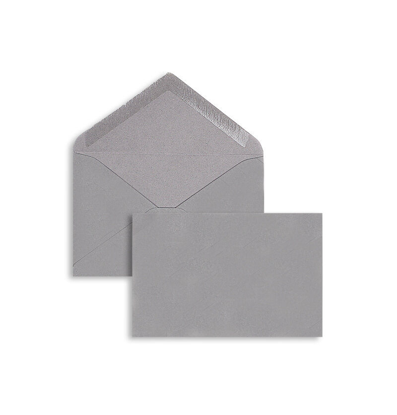 enveloppes colorées gris (ardoise) 95 x 145 mm | 120 g/m² velin | sans fenêtre | fermeture gommée | rabat pointu | 100 pièces