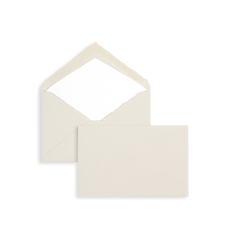 enveloppes colorées gris (gris côtelé) 95 x 145 mm | 100 g/m² bord frangeux | sans fenêtre | fermeture gommée | rabat pointu | 100 pièces