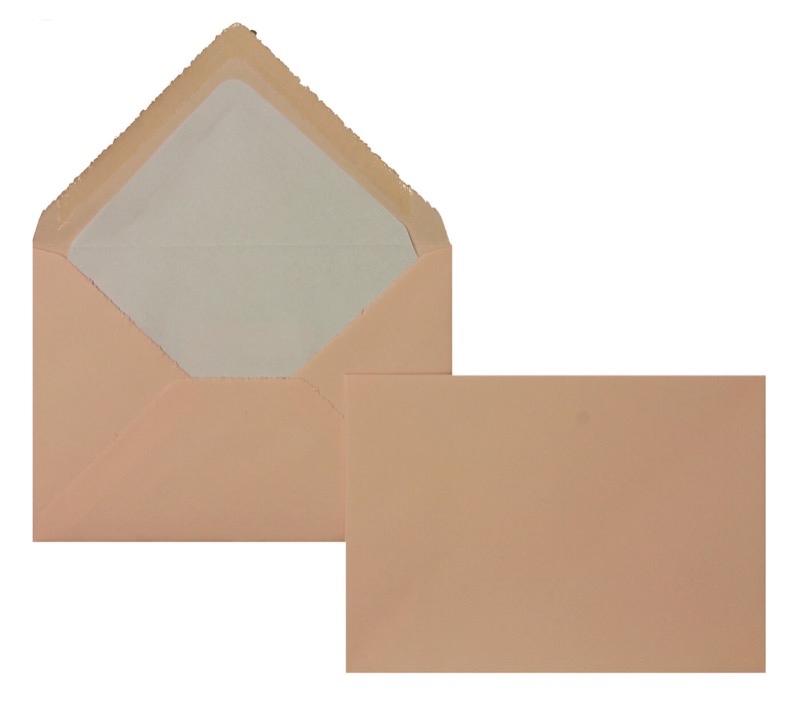 enveloppes colorées rose (rose côtelé) 95 x 145 mm | 100 g/m² bord frangeux | sans fenêtre | fermeture gommée | rabat pointu | 100 pièces