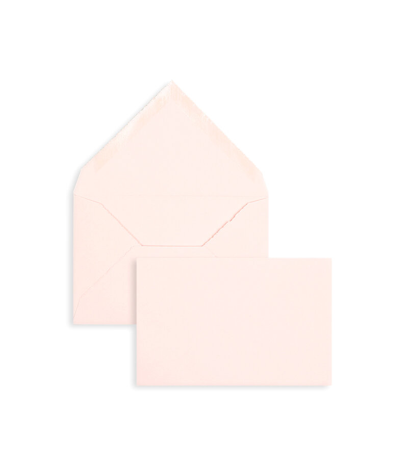 enveloppes colorées rose (rose côtelé) 95 x 145 mm | 100 g/m² bord frangeux | sans fenêtre | fermeture gommée | rabat pointu | 100 pièces