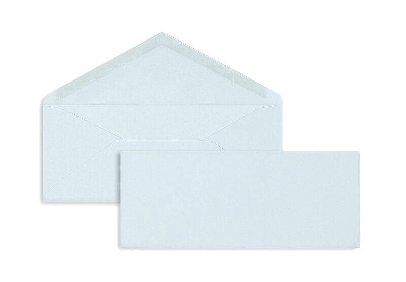 enveloppes colorées bleu 95 x 235 mm | 135 g/m² côtelé | sans fenêtre | fermeture gommée | rabat pointu | 100 pièces