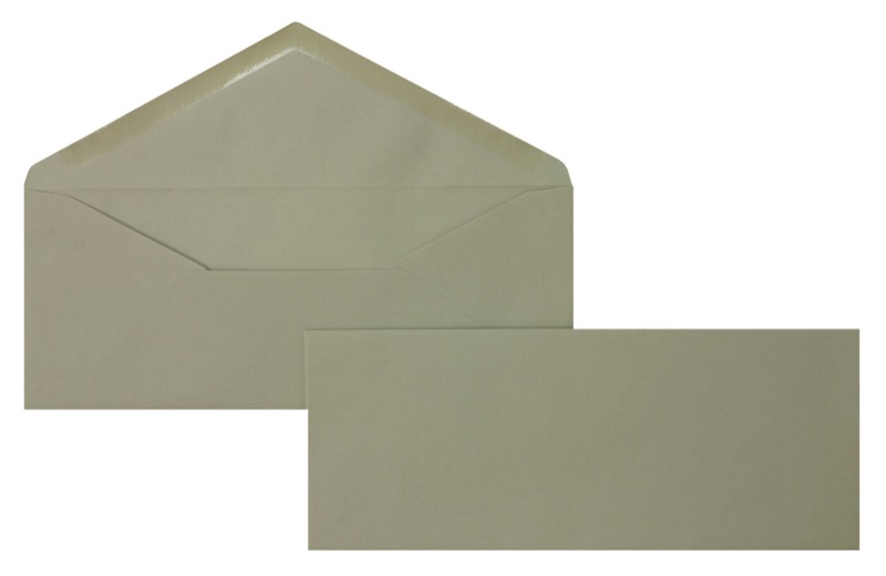 enveloppes colorées gris 95 x 235 mm | 100 g/m² côtelé | sans fenêtre | fermeture gommée | rabat pointu | 100 pièces