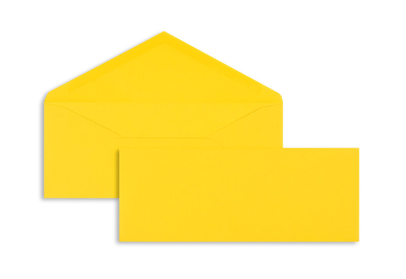 enveloppes colorées orange (mangue) 95 x 235 mm | 120 g/m² velin | sans fenêtre | fermeture gommée | rabat pointu | 100 pièces