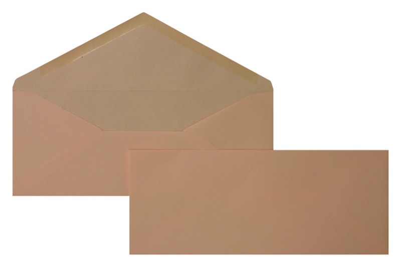 enveloppes colorées rose 95 x 235 mm | 100 g/m² côtelé | sans fenêtre | fermeture gommée | rabat pointu | 100 pièces
