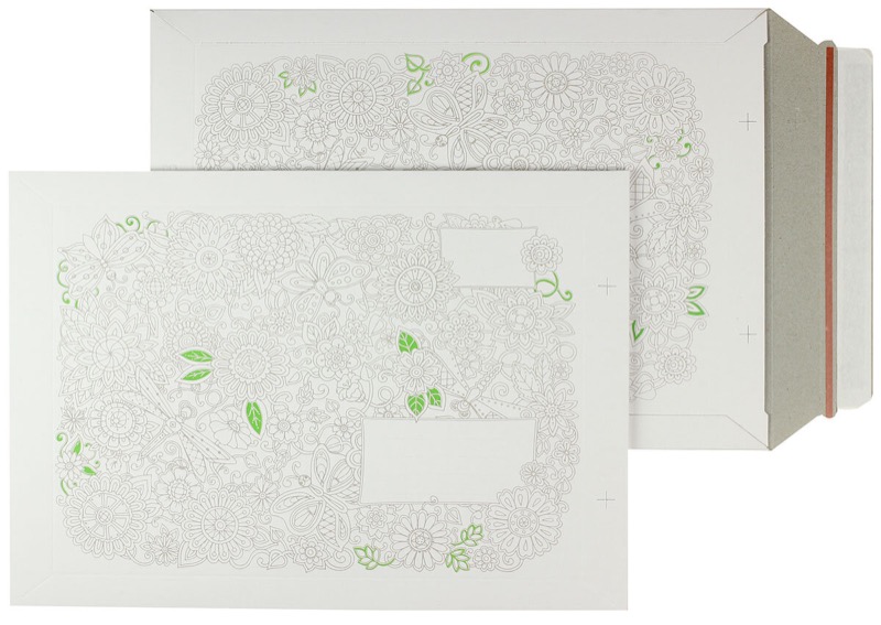 enveloppes en carton blanc (mandala-motif) 250 x 353 mm (b4) | 500 g/m² carton duplex | sans fenêtre | fermeture adhésive | rabat droit | 100 pièces
