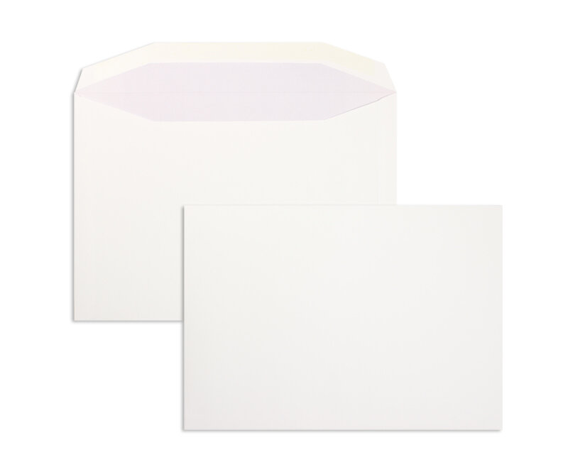 enveloppe de mise sous pli blanc 176 x 250 mm (b5) | 80 g/m² offset | sans fenêtre | fermeture gommée | rabat trapézoïdal | 500 pièces