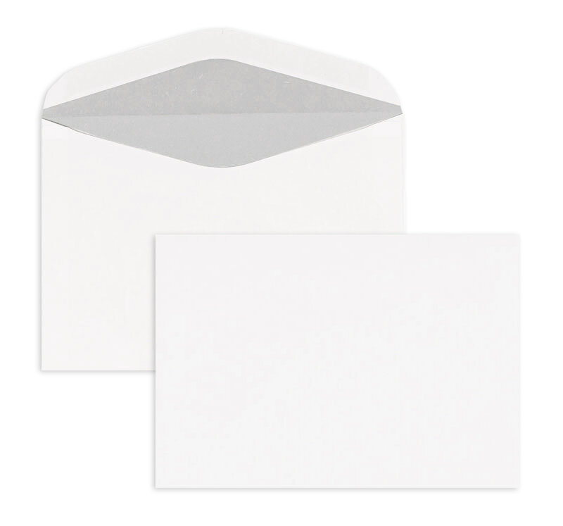 enveloppes blanc 125 x 176 mm (b6) | 80 g/m² offset | sans fenêtre | fermeture gommée | rabat arrondi | 1000 pièces