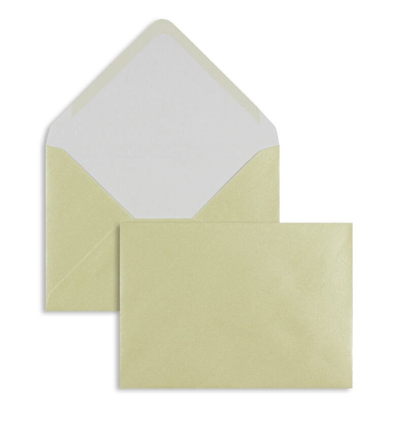 enveloppes colorées crème (champagne) 125 x 176 mm (b6) | 100 g/m² brillant | sans fenêtre | fermeture gommée | rabat pointu | 100 pièces