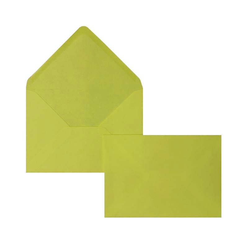 enveloppes colorées jaune (jaune pastel) 125 x 176 mm (b6) | 100 g/m² offset | sans fenêtre | fermeture gommée | rabat pointu | 100 pièces