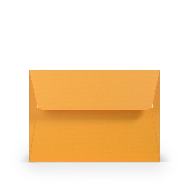 enveloppes colorées jaune (ocre jaune) 125 x 176 mm (b6) | 100 g/m² côtelé (paperado) | sans fenêtre | fermeture adhésive | rabat droit | 100 pièces