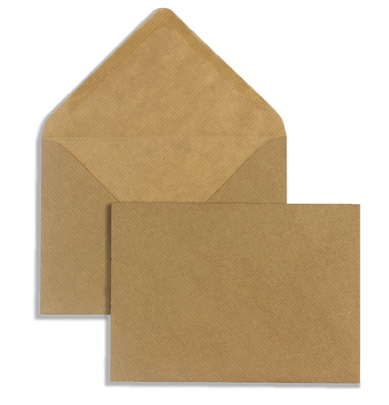 enveloppes colorées marron 125 x 176 mm (b6) | 100 g/qm côtelé | sans fenêtre | fermeture gommée | 100 pièces